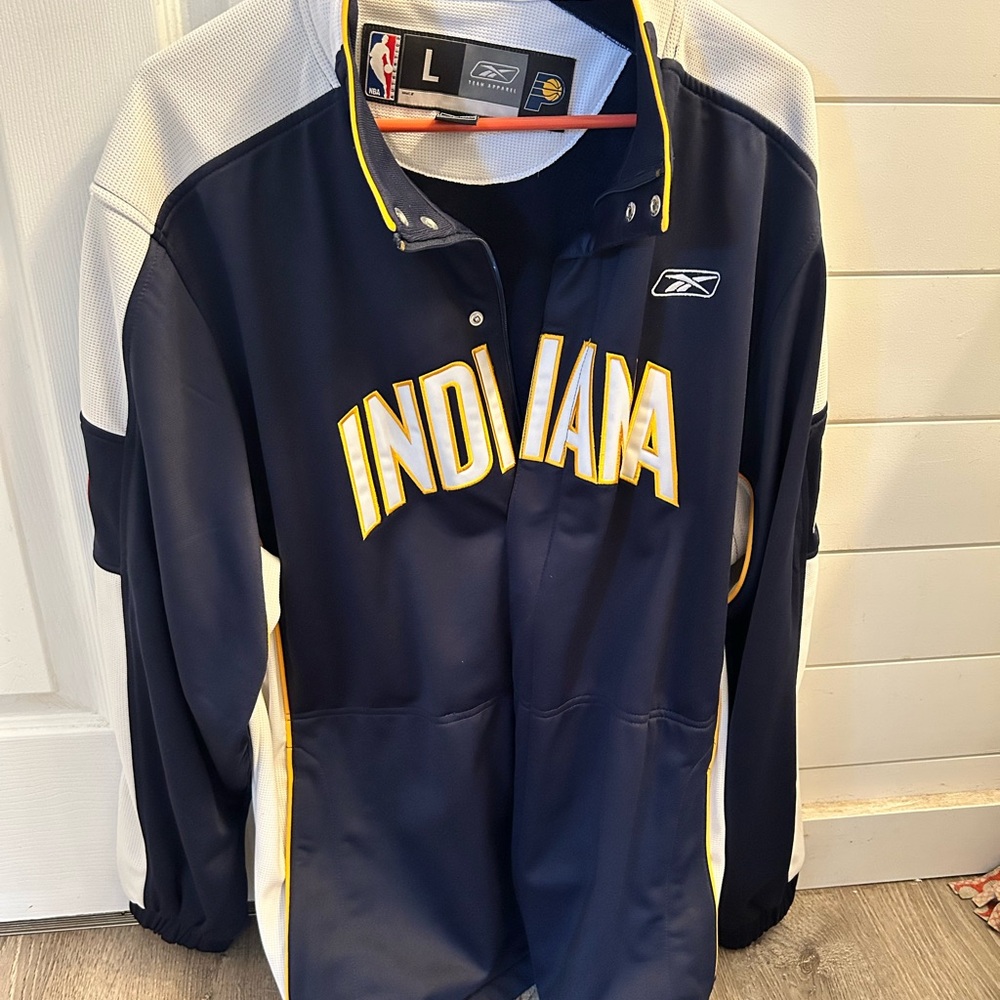 Indiana Pacers Reebok Vintage Authentic Warm Up Jacket Size Large Men’s NBA